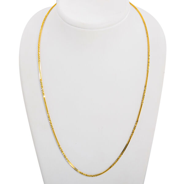 Diamantschliff Rockkette in vergoldetem Silber, 75cm image number 1