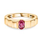 Lab Created Roter Smaragd (Beryll) Ring 925 Silber 750 Gelbgold Vermeil (Größe 17.00) ca. 0.45 ct