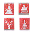 12er-Set Geschenktüten, Weihnachtsmotiv, Größe S (18x10x23 cm), M (32x12x26 cm), und L (31x12x42 cm), rot