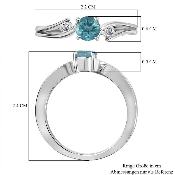 Blauer Apatit und Zirkon-Ring - 0,78 ct. image number 7