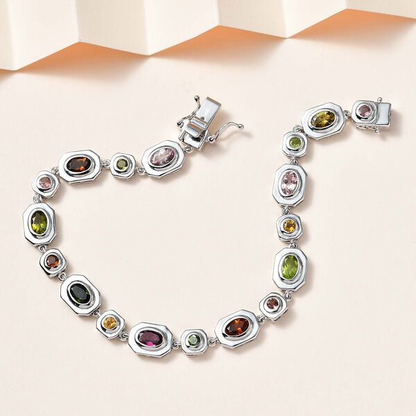Mehrfarbig-Turmalin Armband ca. 20 cm 925 Silber rhodiniert ca. 5,18 ct. image number 2
