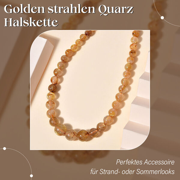 Golden strahlen Quarz Halskette, 45 cm - 200 ct. image number 3