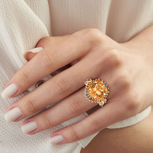 AA Citrin, Multi-Turmalin und Zirkon Ring - 11,84 ct. image number 2
