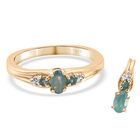 2er - Set Grandidierit und Zirkon Ring, Anhänger mit Silberkette 925 Silber vergoldet ca. 0,61 ct