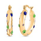 Mehrfarbige Kristall Ohrringe, Reiner Edelstahl, Goldfarben