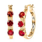 D'Joy Lab Created Padparadscha-Saphir Ohrringe 925 Silber 750 Gelbgold Vermeil ca. 4,48 ct.