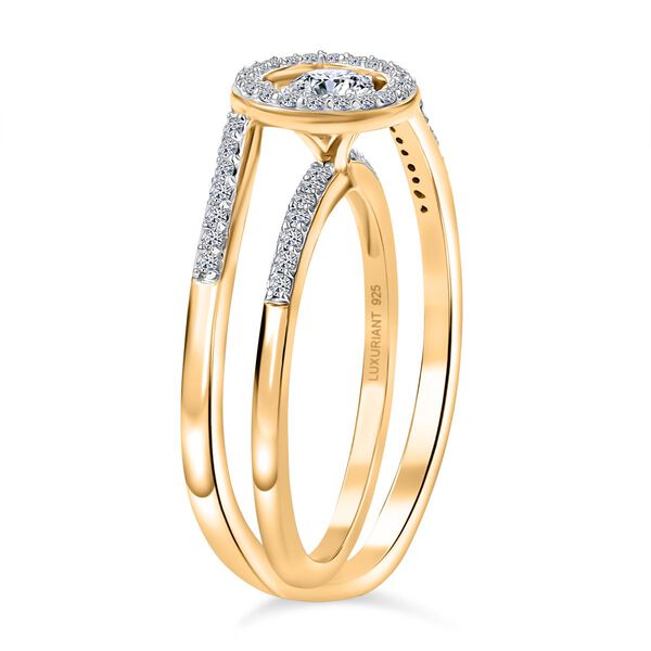 LUXURIANT DIAMOND - Lab Grown Diamant SI-GH SGL zertifiziert Schmuckset 925 Silber 750 Gelbgold Vermeil (Größe 17) ca. 0,50 ct. image number 5