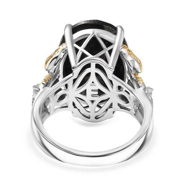 Elite Shungit, Wei&szlig;er Zirkon Ring Nickelfreies Messing (Gr&ouml;&szlig;e 18.00) ca. 6,22 ct image number 6