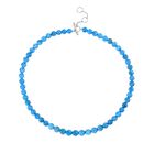 AAA Blauer Apatit, Roter Granat Halskette ca. 50 cm 925 Silber rhodiniert ca. 338.59 ct