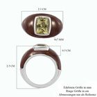 Ouro Verde-Quarz und Emailliert Solitär Ring 925 Silber Platin-Überzug image number 6