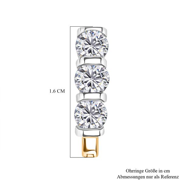 D'Joy zweifarbiges Moissanit Schmuckset, 925 Silber rhodiniert und vergoldet - 2 ct. image number 9