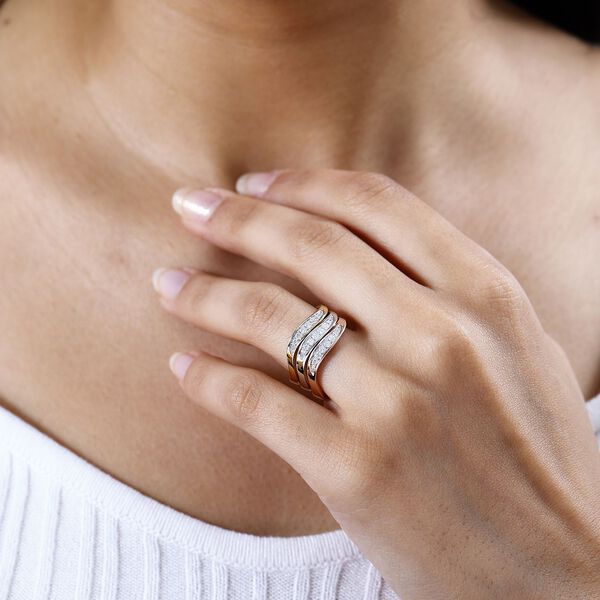 3er-Set- Moissanit Ringe - 0,59 ct. image number 3