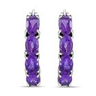 AA Lusaka Amethyst Ohrringe 925 Silber platiniert ca. 8.10 ct