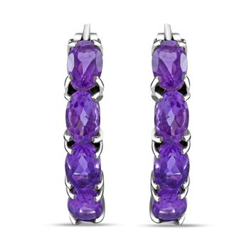 AA Lusaka Amethyst Ohrringe 925 Silber platiniert ca. 8.10 ct