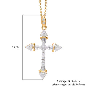 Diamant Anh&auml;nger, 925 Silber mit Gelbgold Vermeil - 0,51 ct.