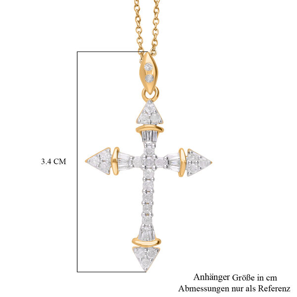 Diamant Anhänger, 925 Silber mit Gelbgold Vermeil - 0,51 ct. image number 2