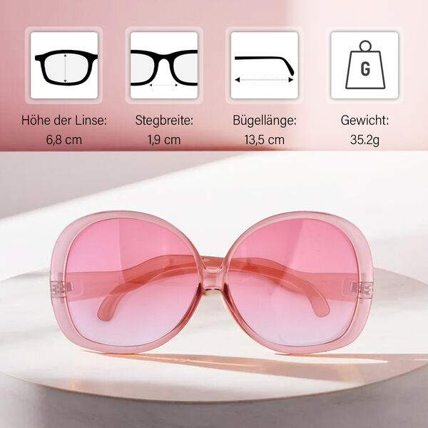 Sonnenbrille mit UV400-Schutz, rosa, Gl&auml;sergr&ouml;&szlig;e H6,8cm, Stegbreite 1,9cm, B&uuml;gell&auml;nge 13,5cm image number 3