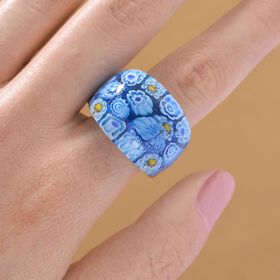 Blauer Ring im Murano-Stil