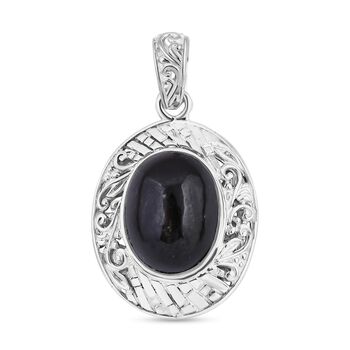 Royal Bali - Schwarz Stern Diopsid Anh&auml;nger, 925 Silber, ca. 12.43 ct