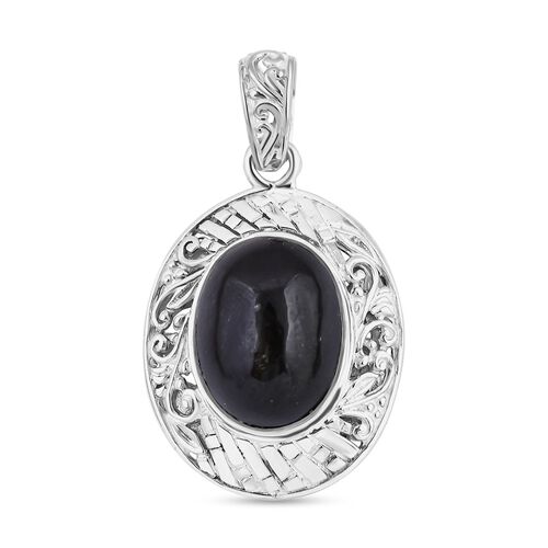 Royal Bali - Schwarz Stern Diopsid Anhänger, 925 Silber, ca. 12.43 ct image number 0