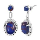 Lila Türkis Ohrringe Messing ca. 12.36 ct