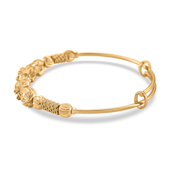 Nickelfreies Messing Armreif, Flexibles (18 - 19 cm) ca. 20,00g, Gelb Vergoldet image number 4