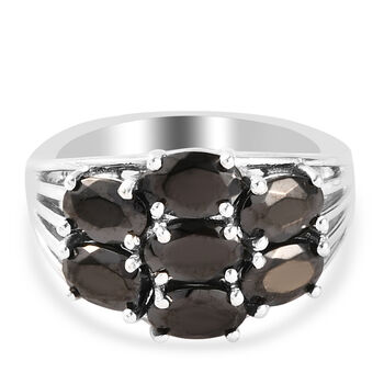 Elite Shungit Ring 925 Silber platiniert (Gr&ouml;&szlig;e 16.00) ca. 1,78 ct