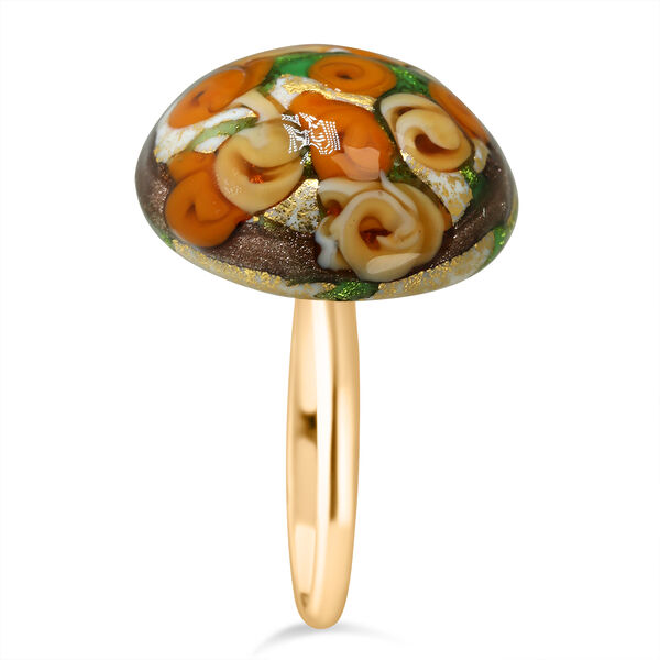 IL MURANO DI FRANCESCA - Ivory MILLEROSE CABOCHON Ring 925 Silber 750 Gelbgold Vermeil (Gr&ouml;&szlig;e 18.00) image number 1