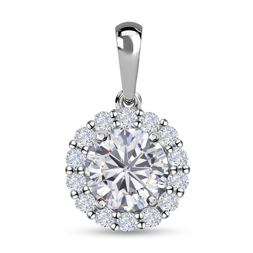 Weißer Zirkonia-Anhänger, 925 Silber platiniert ca. 4,36 ct image number 0