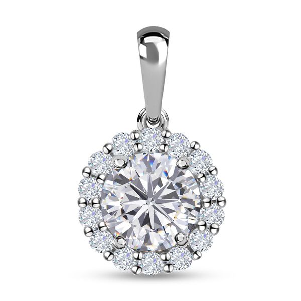 Wei&szlig;er Zirkonia-Anh&auml;nger, 925 Silber platiniert ca. 4,36 ct