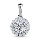 Weißer Zirkonia-Anhänger, 925 Silber platiniert ca. 4,36 ct