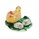 " Chicken and egg shape Trinket Storage Box - multicolor                    Material: Alloy + diamond size: 8*7*5cm  "