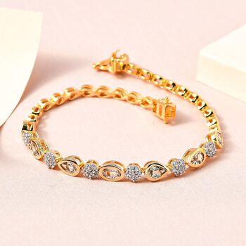 AAA Turkizit und Zirkon-Armband - 3,61 ct.