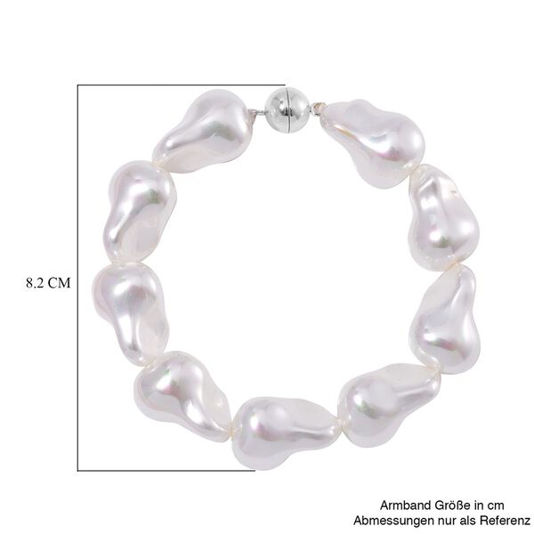 Wei&szlig;es Muschelkernperle Armband, 21,5cm image number 4
