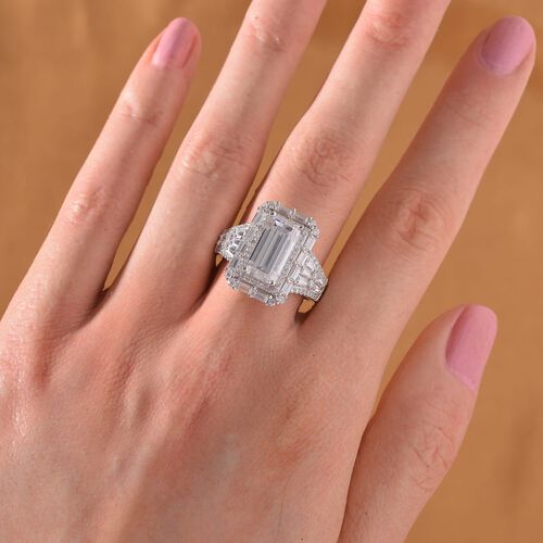 Moissanit Ring 925 Silber rhodiniert (Größe 17.00) ca. 4,15 ct image number 1