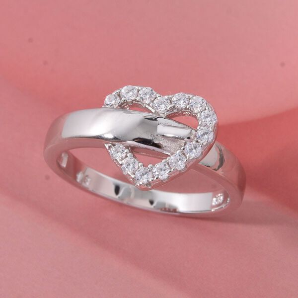 LUSTRO STELLA weißer Zirkonia Herzring image number 1