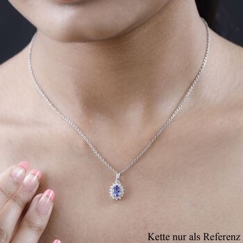 AA Tansanit, Moissanit Anh&auml;nger, 375 Gold, ca. 0.95 ct