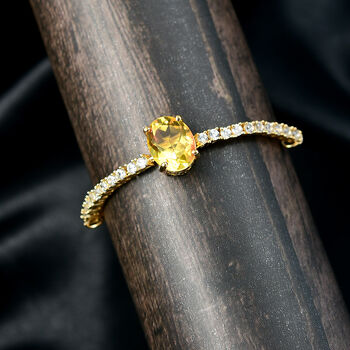 EVER TRUE Sphaleros Quarz, Wei&szlig;er Zirkon Armband, flexibles (ca. 16.50 - 21.50 cm) Nickelfreies Messing ca. 4,15 ct.