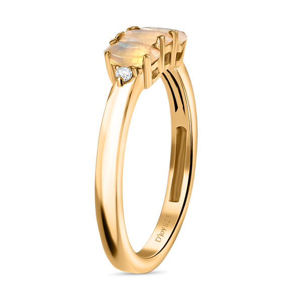 D'Joy AA nat&uuml;rlicher, &auml;thiopischer Welo Opal und Zirkon Ring, 925 Silber vergoldet - 0,54 ct. image number 5