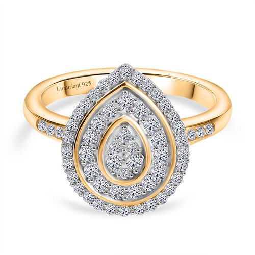 LUXURIANT DIAMOND - Lab Grown Diamant SI Ring 925 Silber 750 Gelbgold Vermeil (Größe 18.00) ca. 0.51 ct image number 0