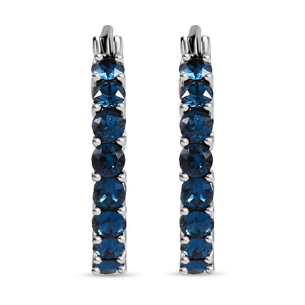 J Francis gefertigt mit SWAROVSKI- Montana Swarovski-Kristall Inside-Out-Creolen image number 0