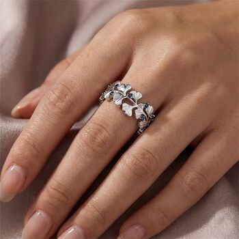 GP - Gr&uuml;ner Diamant, Kanchanaburi Blauer Saphir Ring 925 Silber Rhodiniert (Gr&ouml;&szlig;e 20.00) ca. 0,15 ct