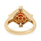 Mexikanischer Kirschfeuer-Opal und Zirkon Ring 925 Silber Gelbgold Vermeil  ca. 1,07 ct image number 5