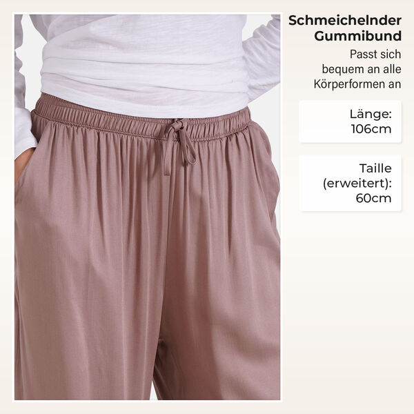 Locker geschnittene Damenhose mit Gummibund, Einheitsgröße, Blau image number 4