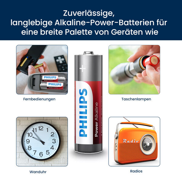 24er Set Philips 3X Extra Power Alkaline Batterien, Gr&ouml;&szlig;e AA image number 3