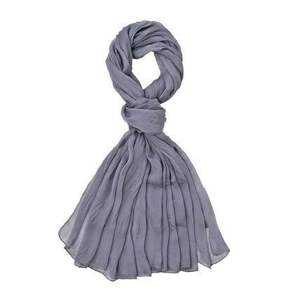 LA MAREY 100% Maulbeerseide Seidenschal, 100 x 180vcm, grau