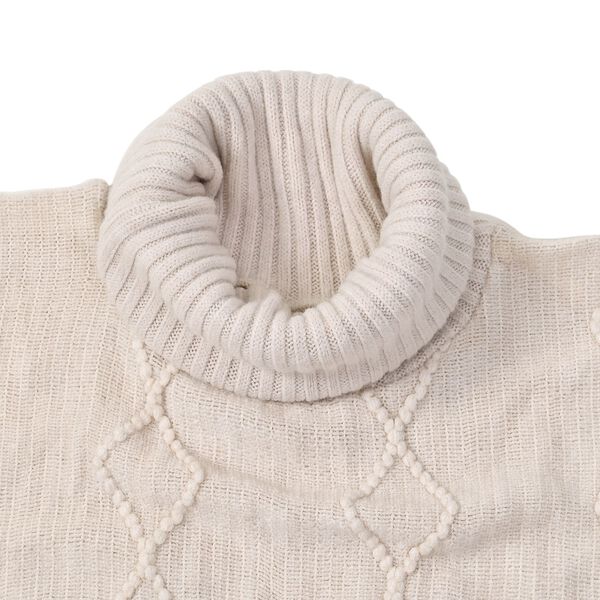 LA MAREY - Poncho mit Quasten, Beige image number 2