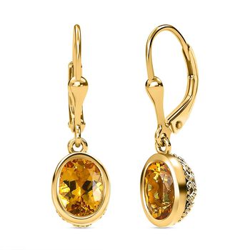 AA Premium Brasilianischer Heliodor Ohrringe, 925 Silber, Gelbgold Vermeil, ca. 2.18 ct