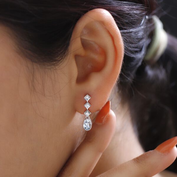 Espirito Santo Aquamarin und Zirkon Ohrringe,ca. 1.09 ct image number 3