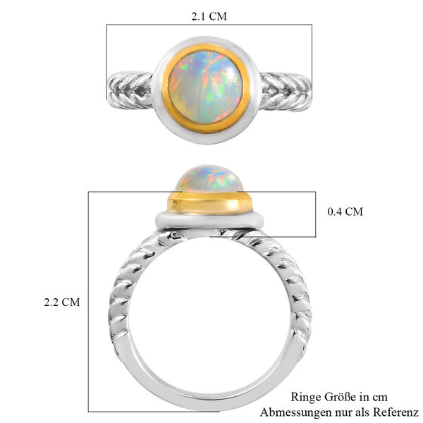Natürlicher Äthiopischer Opal Ring 925 Silber Bicolor  ca. 0,84 ct image number 7